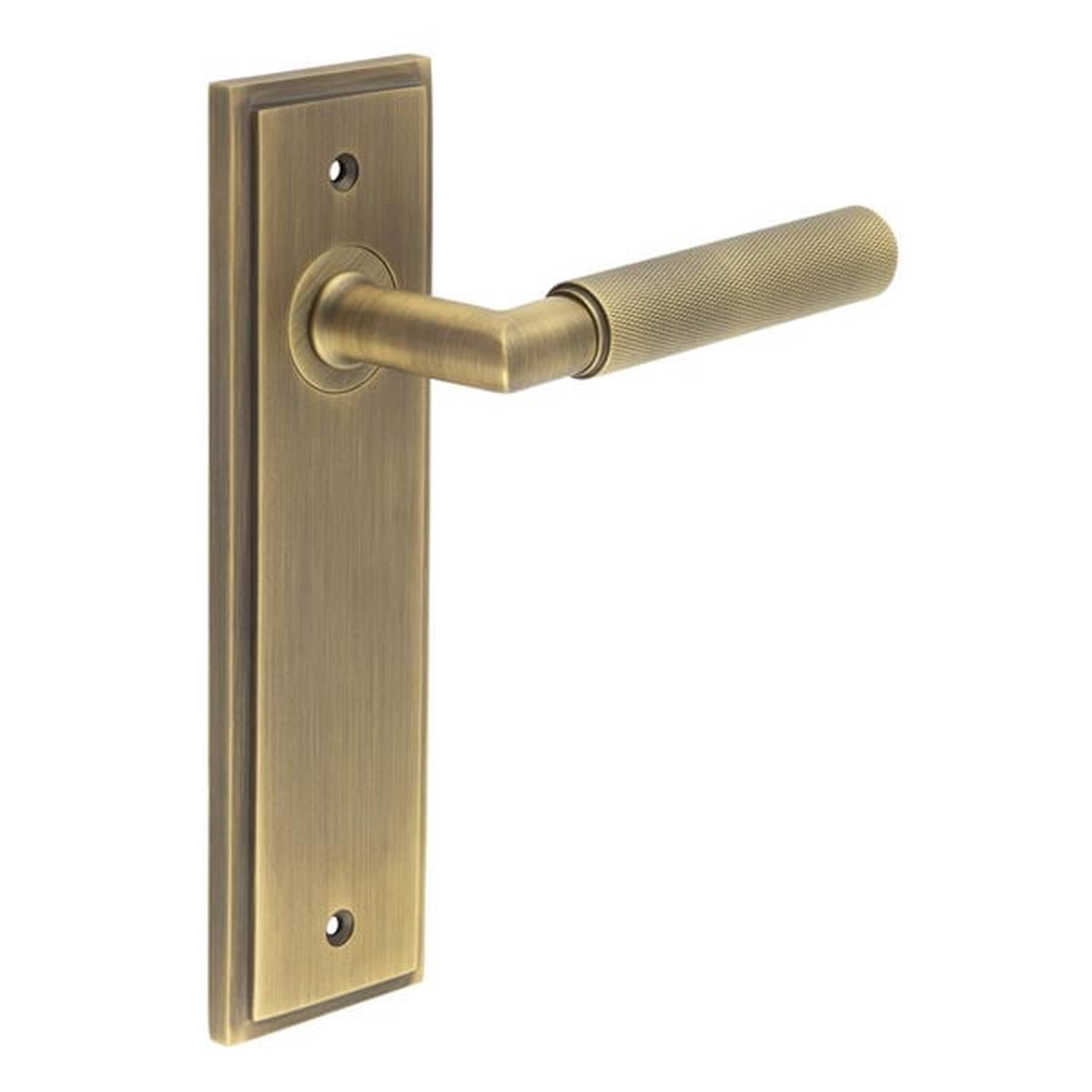 Burlington - Piccadilly Door Handle Latch Backplate Antique Brass
