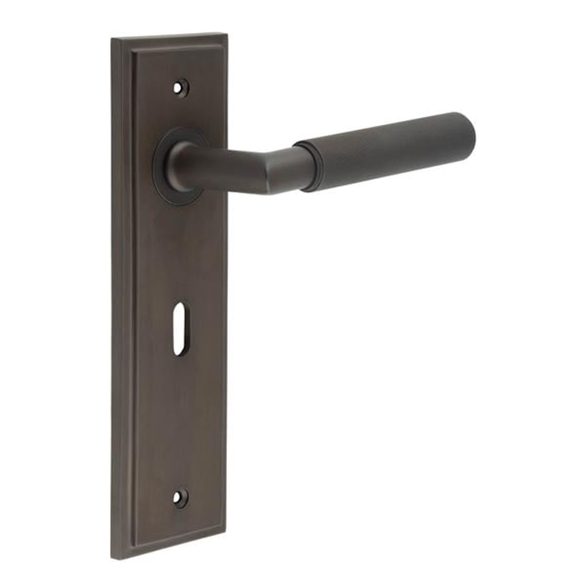 Burlington - Piccadilly Door Handle Lock Backplate Dark Bronze