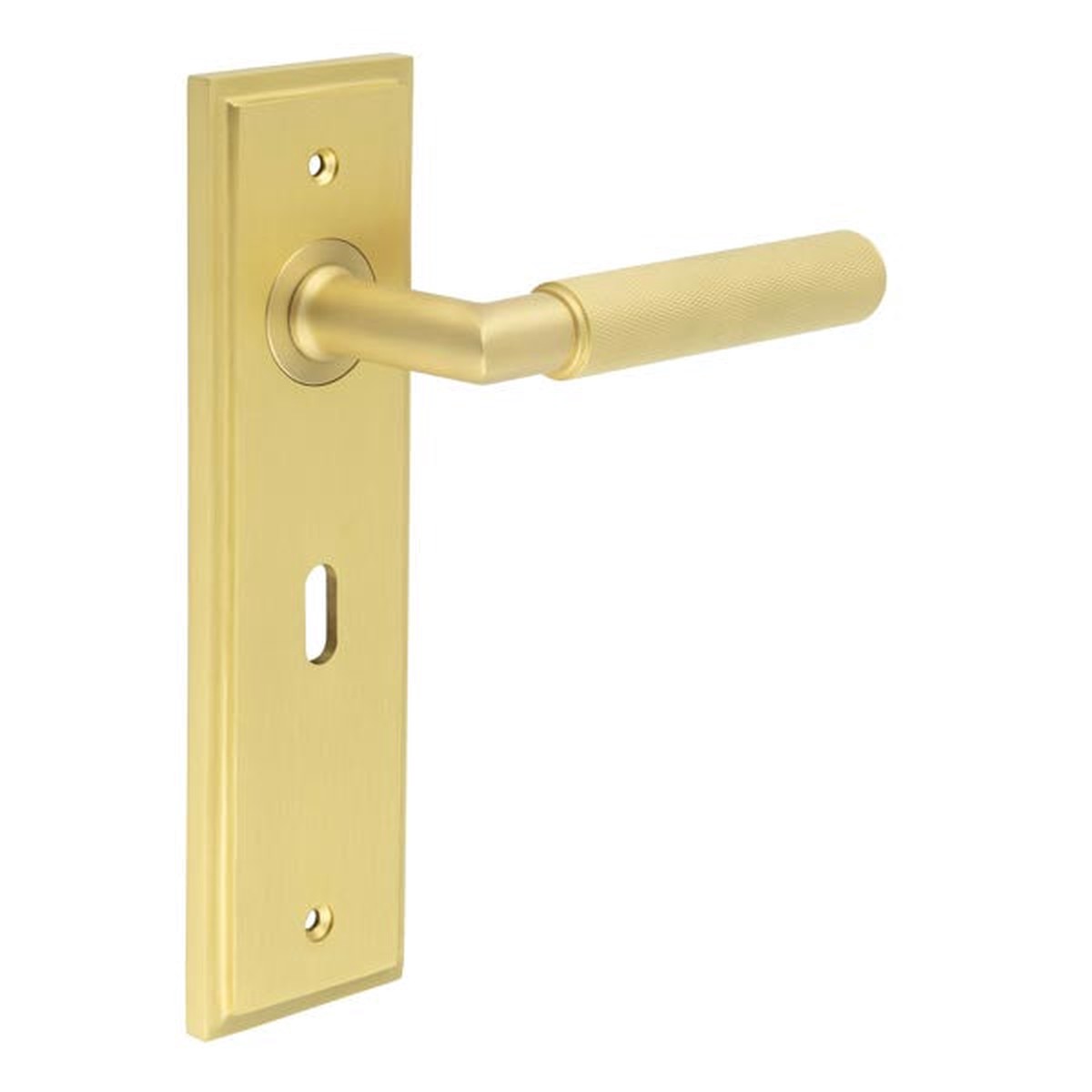 Burlington - Piccadilly Door Handle Lock Backplate Satin Brass