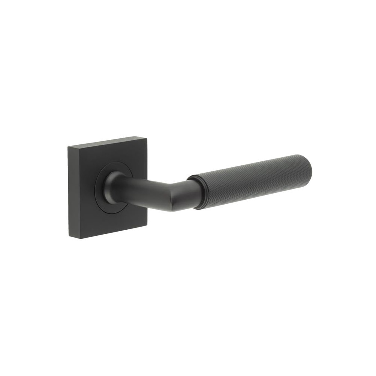 Burlington - Piccadilly Door Handle on Square Plain Rose Black