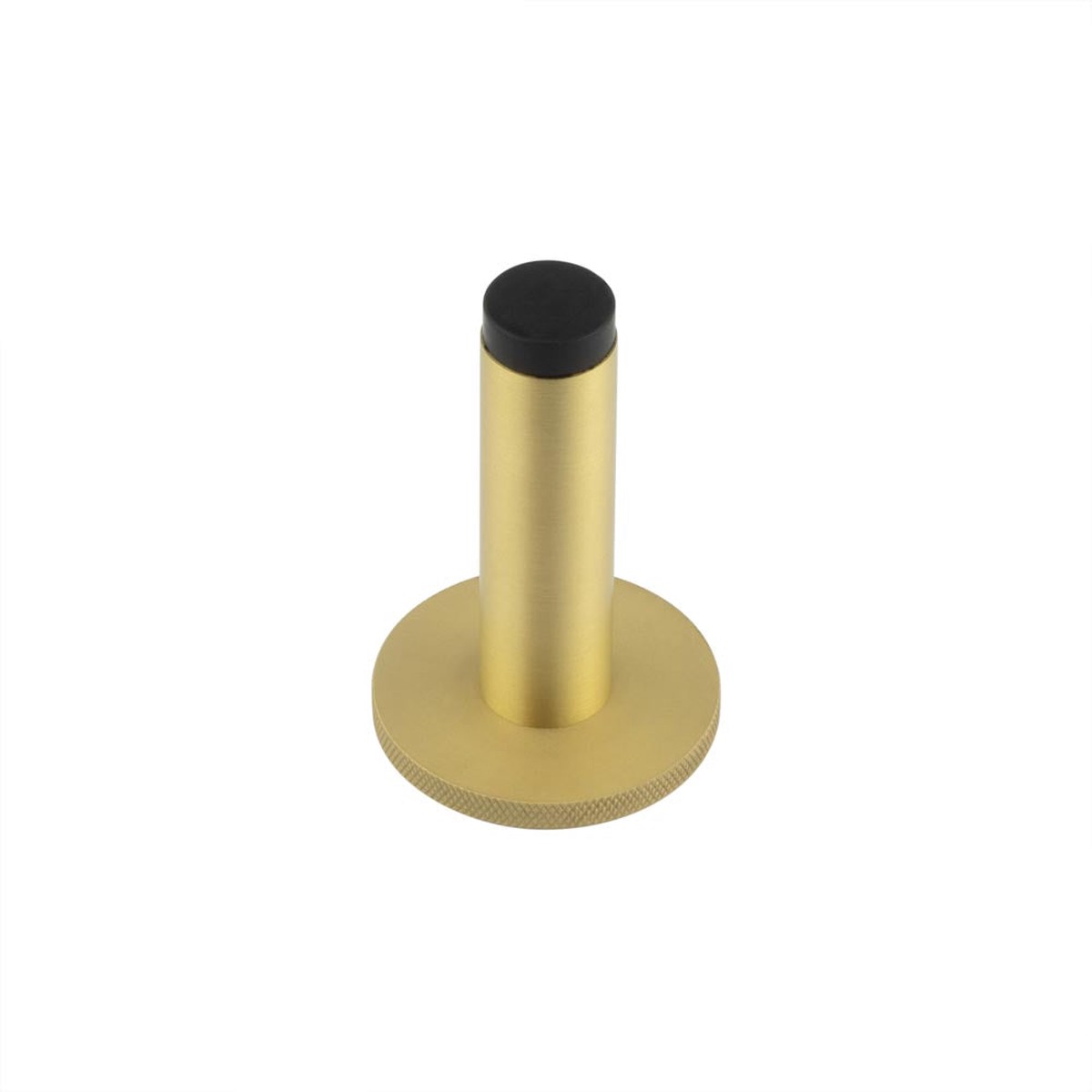 Burlington - Plain Wall Mounted Door Stops Knurled Rose Satin Brass