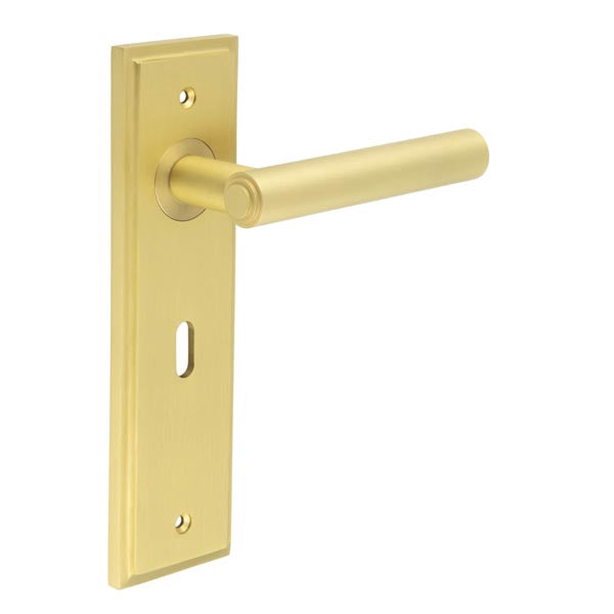 Burlington - Richmond Door Handle Lock Backplate Satin Brass