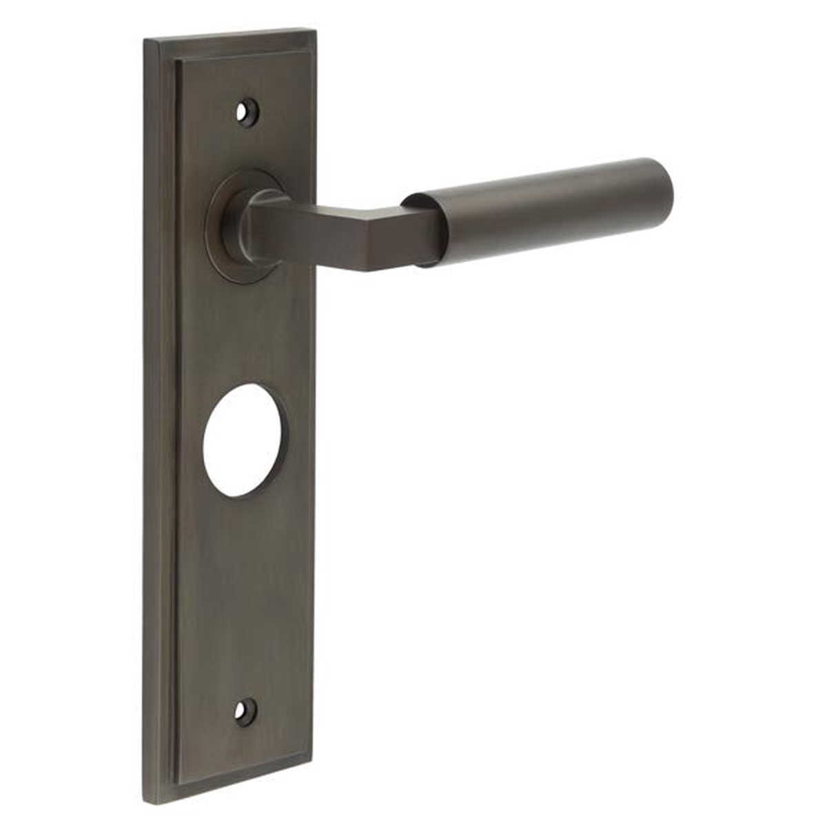 Burlington - Westminster Door Handle Bathroom Backplate Dark Bronze