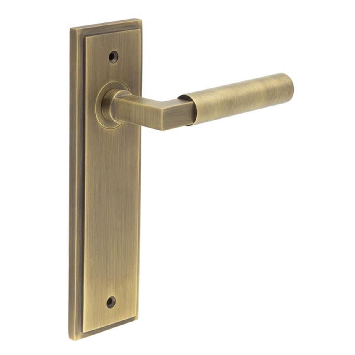 Burlington - Westminster Door Handle Latch Backplate Antique Brass