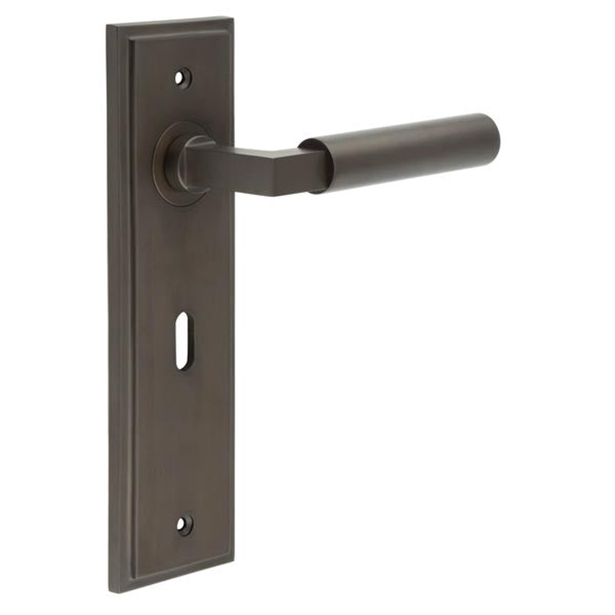 Burlington - Westminster Door Handle Lock Backplate Dark Bronze