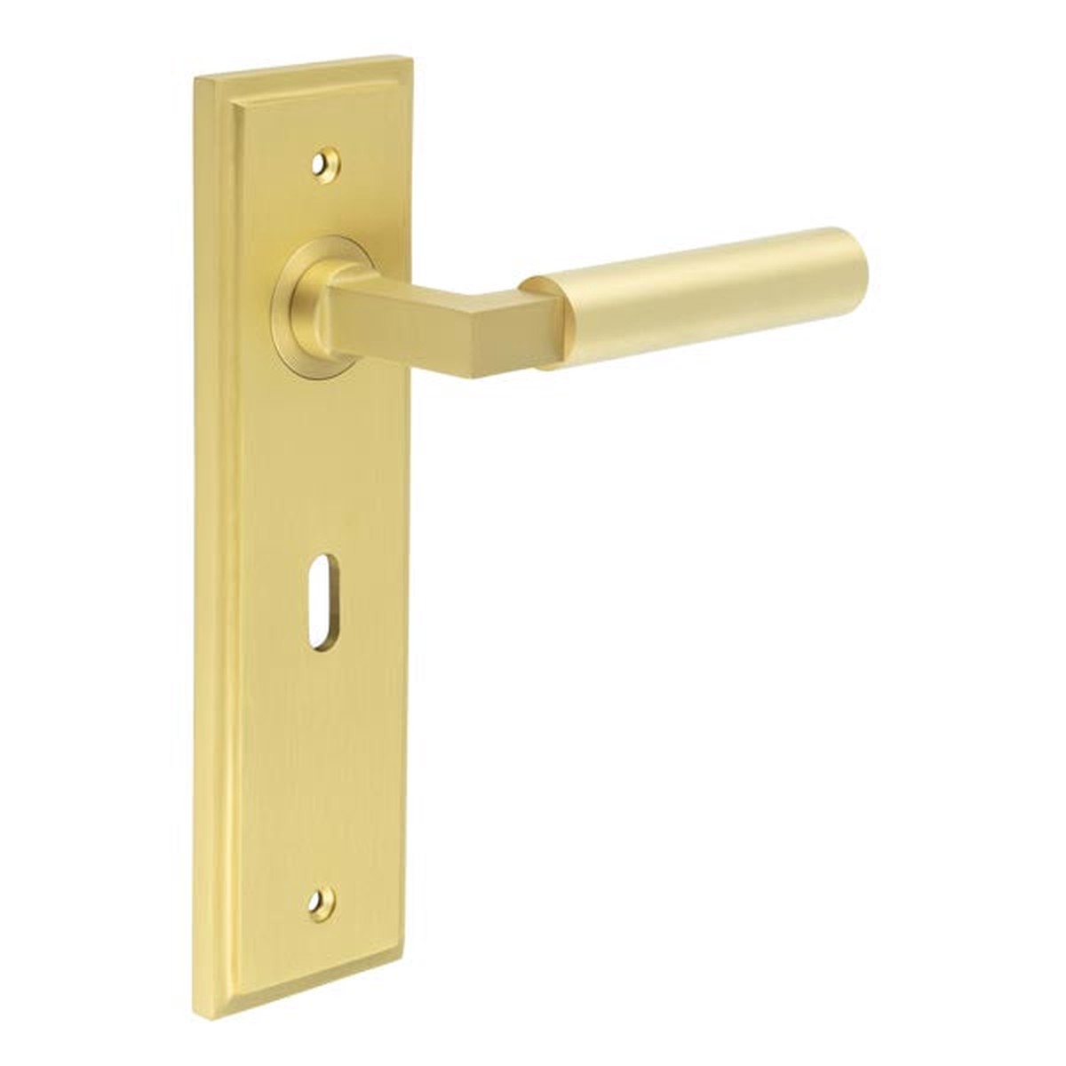 Burlington - Westminster Door Handle Lock Backplate Satin Brass