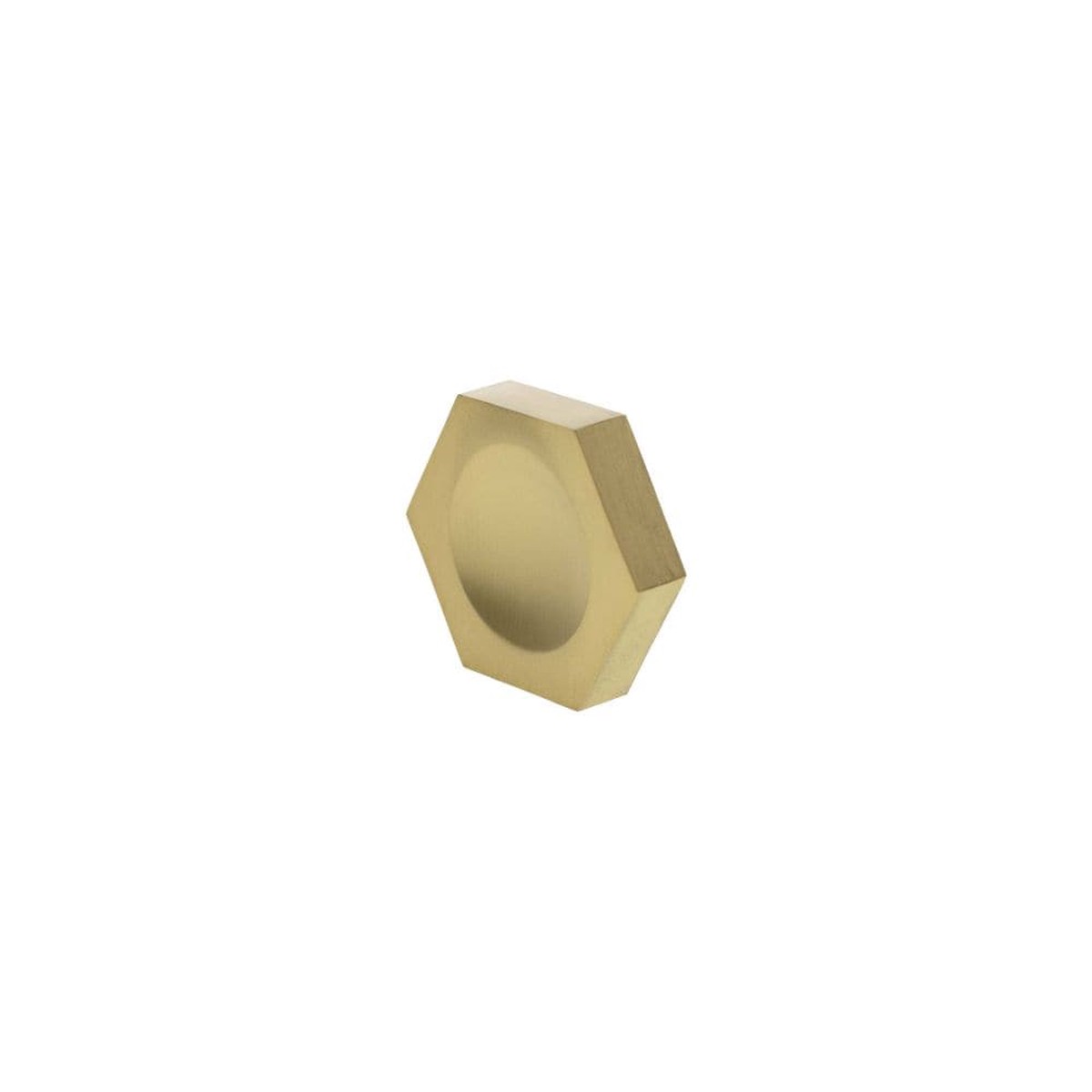 Millhouse Brass Pennington Hexagonal Finger Pull Cabinet Knob Handle - Satin Brass