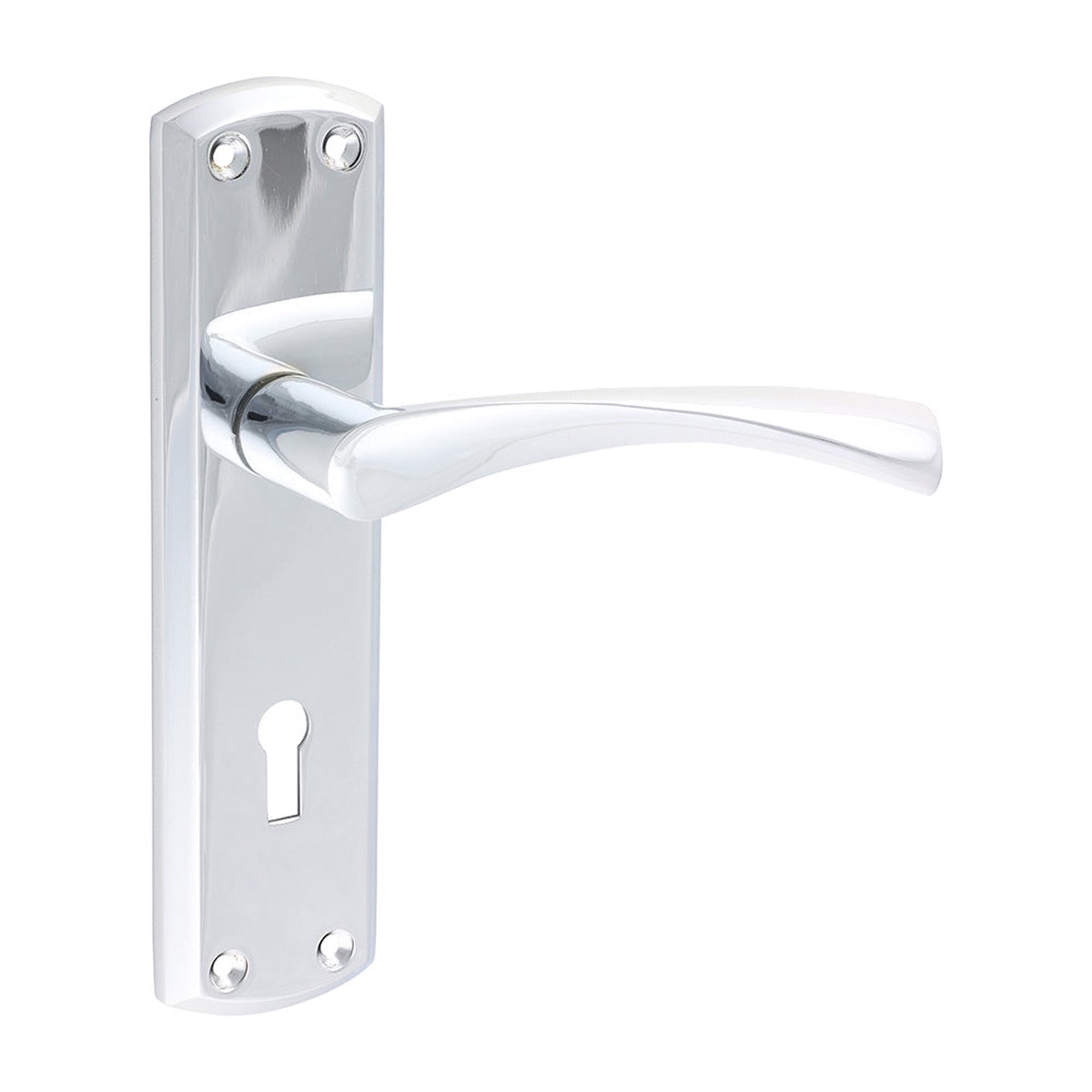 Timco - Zeta Lock Handles - Polished Chrome 175 x 45 (1 Pairs Blister Pack)