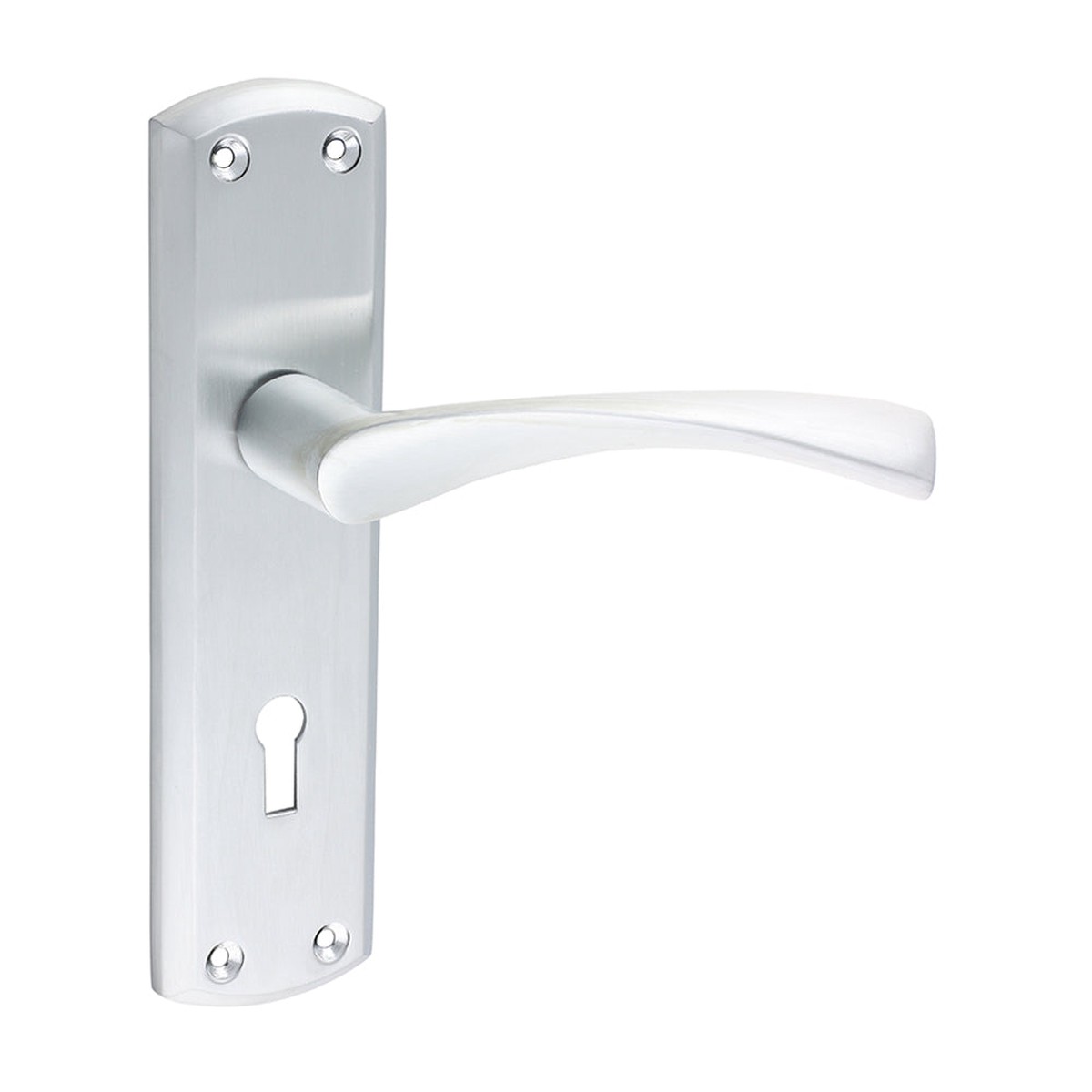 Timco - Zeta Lock Handles - Satin Chrome 175 x 45 (1 Pairs Blister Pack)