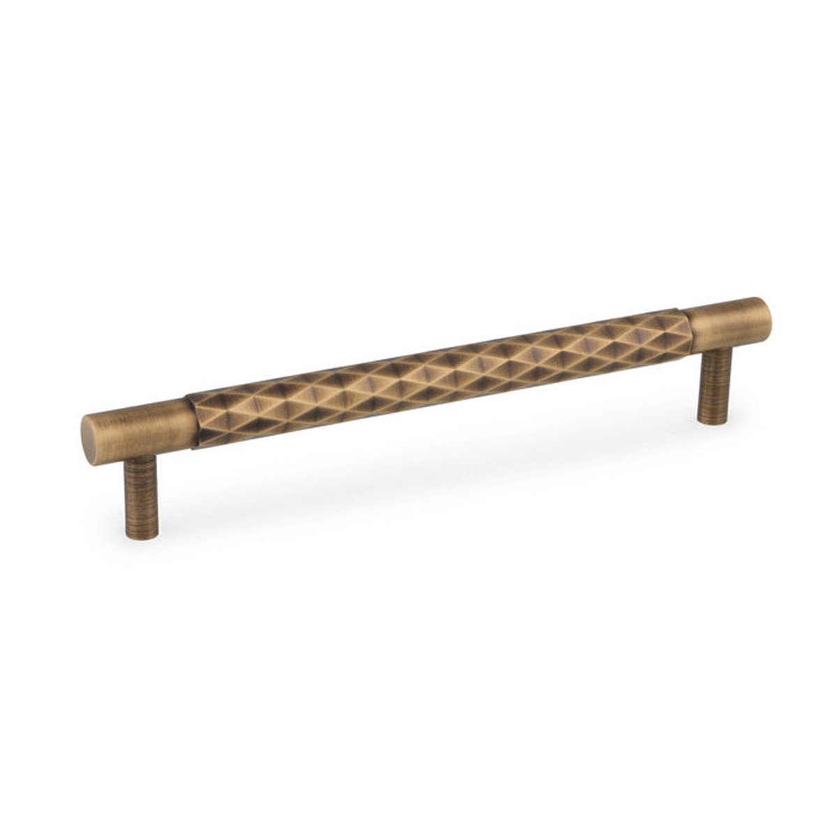 Alexander & Wilks Diamond Cut Cabinet Pull Handle - 160mm C/C - Antique Brass