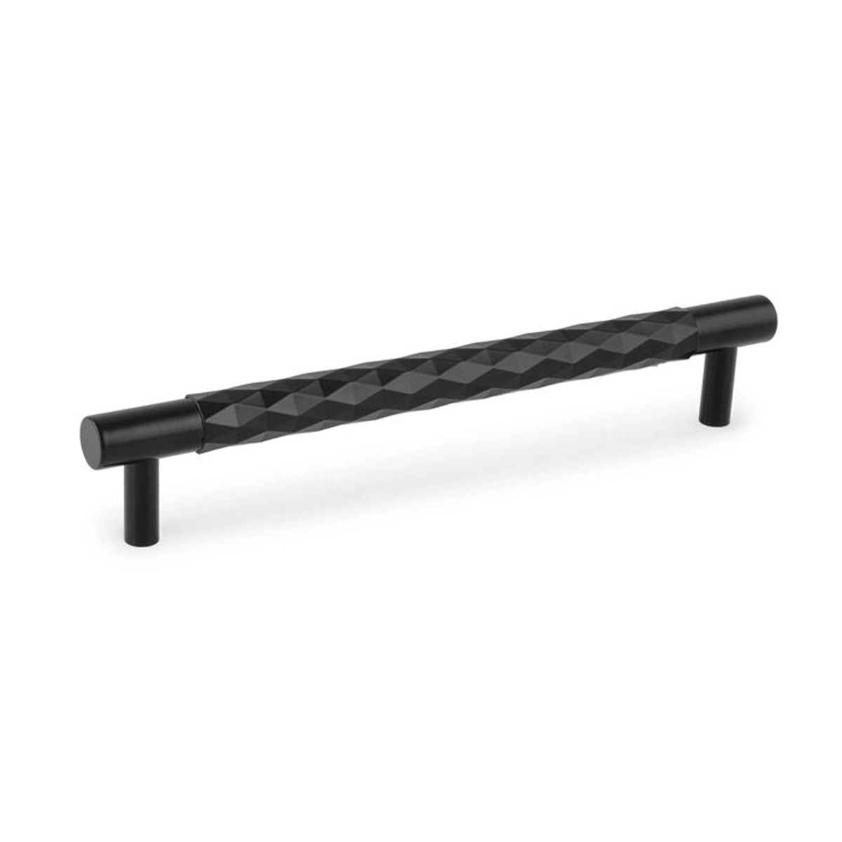 Alexander & Wilks Diamond Cut Cabinet Pull Handle - 160mm C/C - Black
