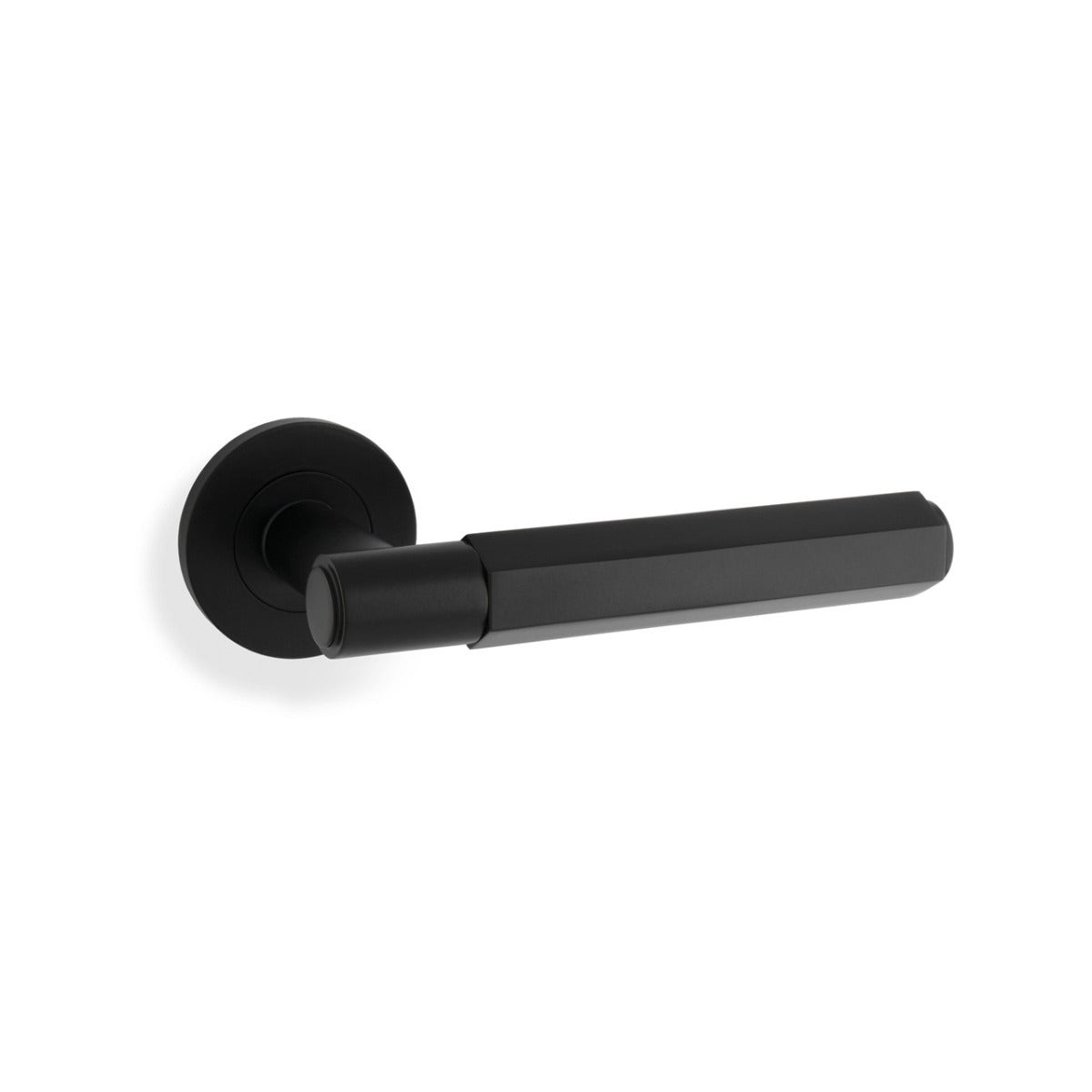 Alexander & Wilks - Spitfire Hex Lever on Round Rose - Black