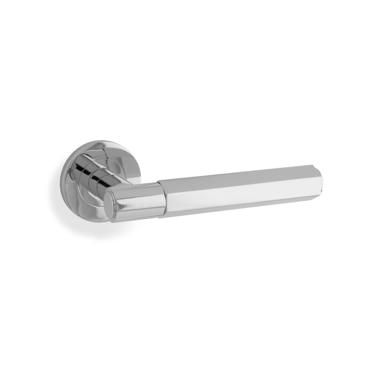 Alexander & Wilks - Spitfire Hex Lever on Round Rose - Polished Chrome
