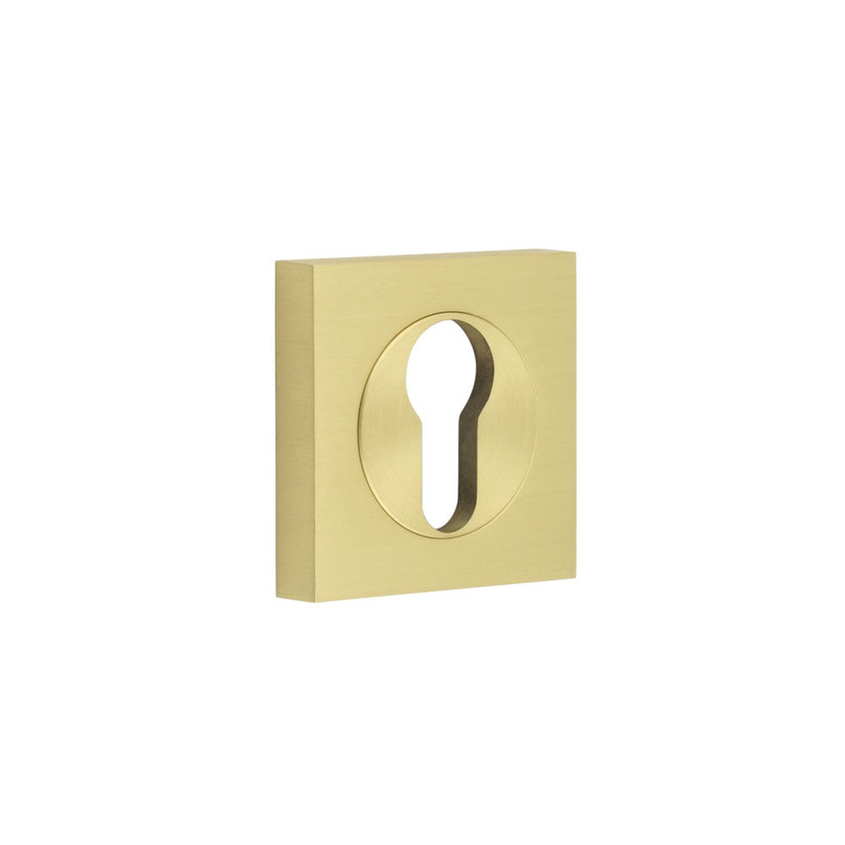Burlington - Euro Profile Escutcheons Square Plain Rose Satin Brass