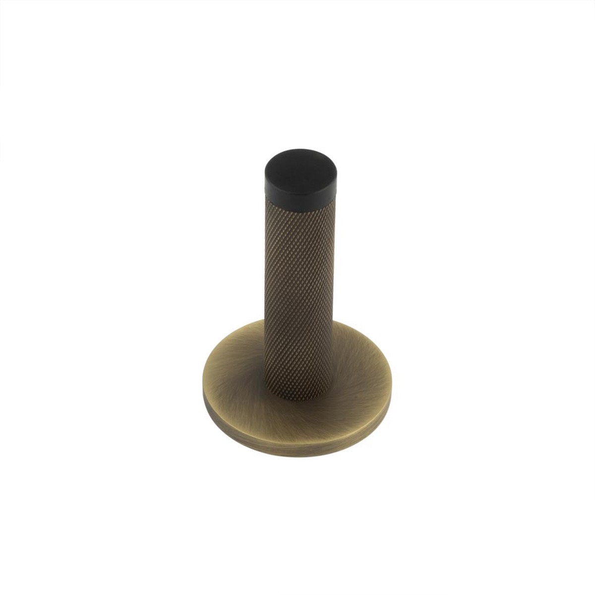 Burlington - Knurled Wall Mounted Doorstops Plain Rose Antique Brass