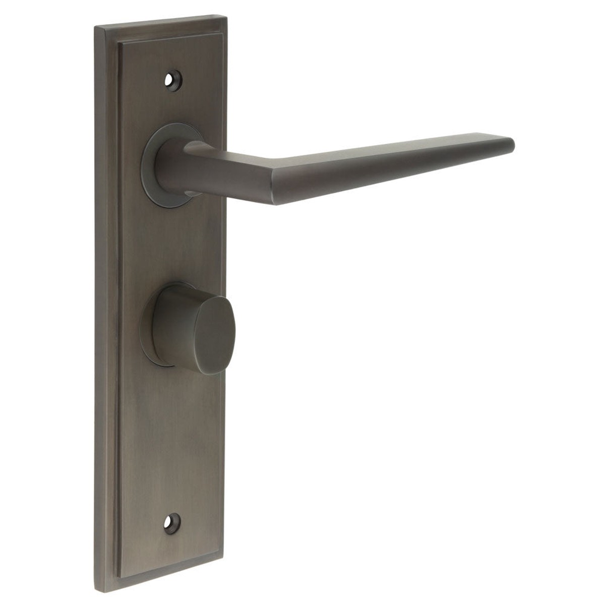 Burlington - Mayfair Door Handle Bathroom Backplate Dark Bronze & Turn & Release
