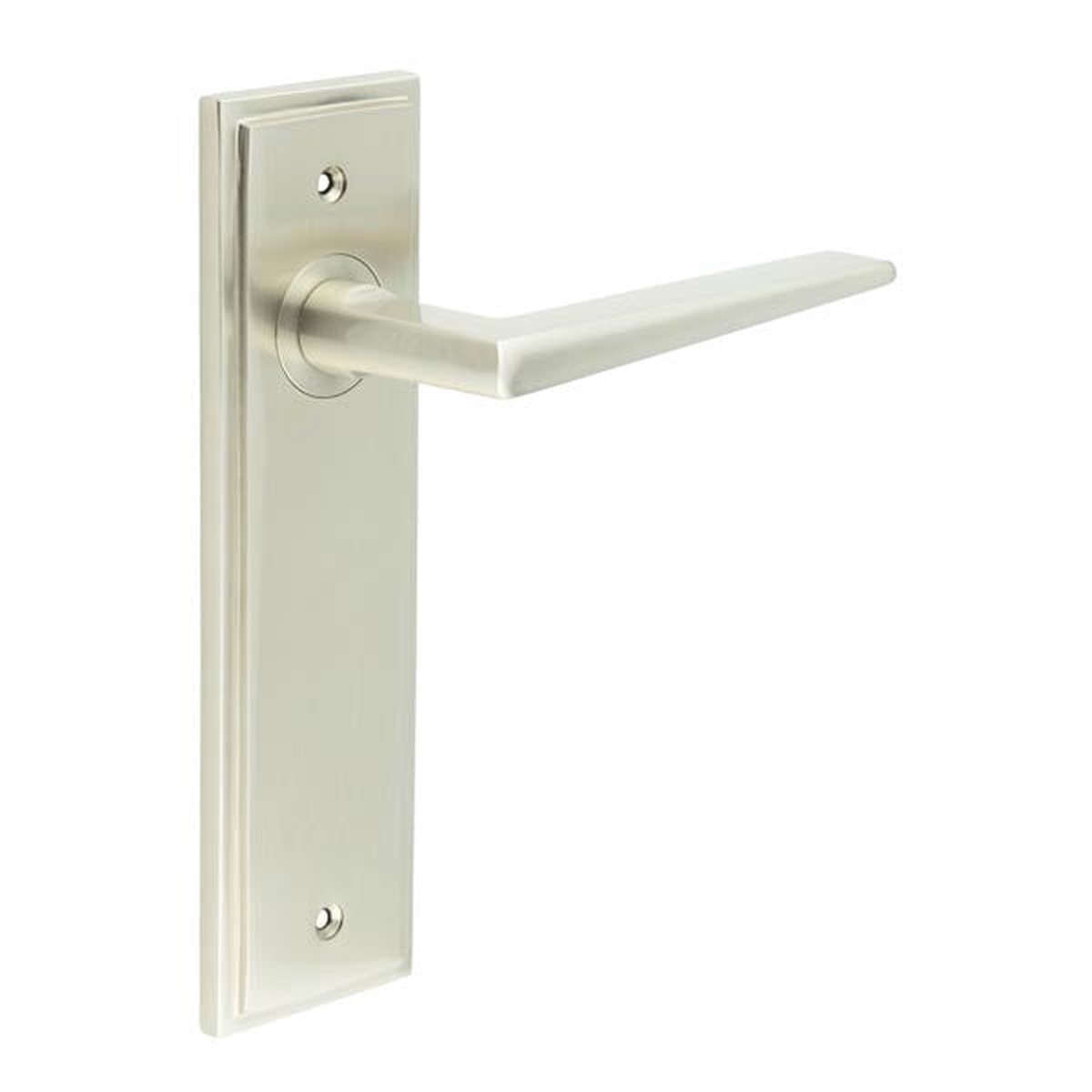 Burlington - Mayfair Door Handle Latch Backplate Satin Nickel