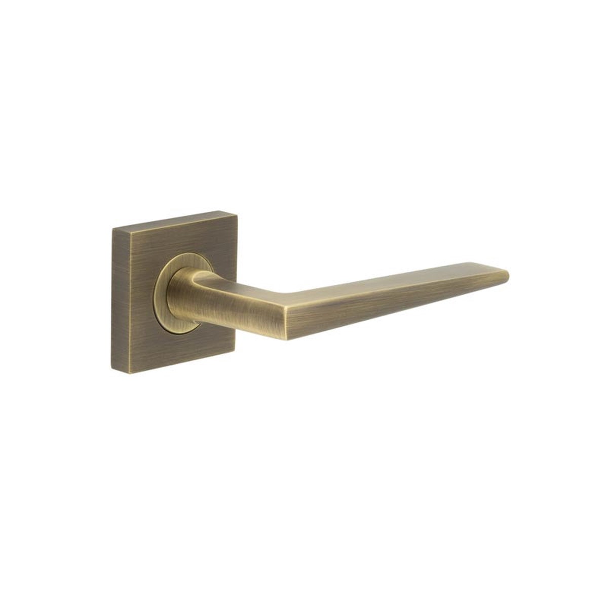 Burlington - Mayfair Door Handle on Square Plain Rose Antique Brass