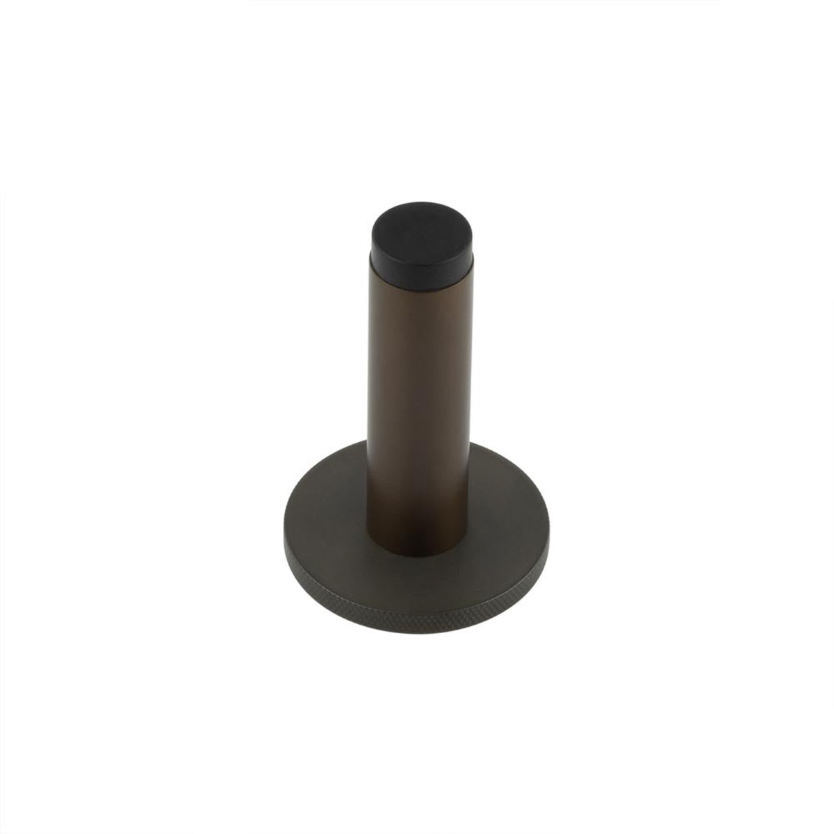 Burlington - Plain Wall Mounted Door Stops Knurled Rose Dark Bronze