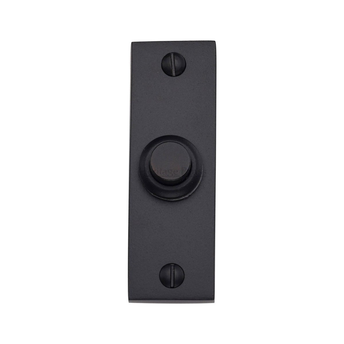 Heritage Brass Rectangular Bell Push Matt Black Finish
