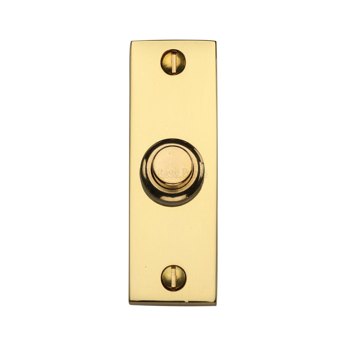 Heritage Brass Rectangular Bell Push Polished Brass Finish