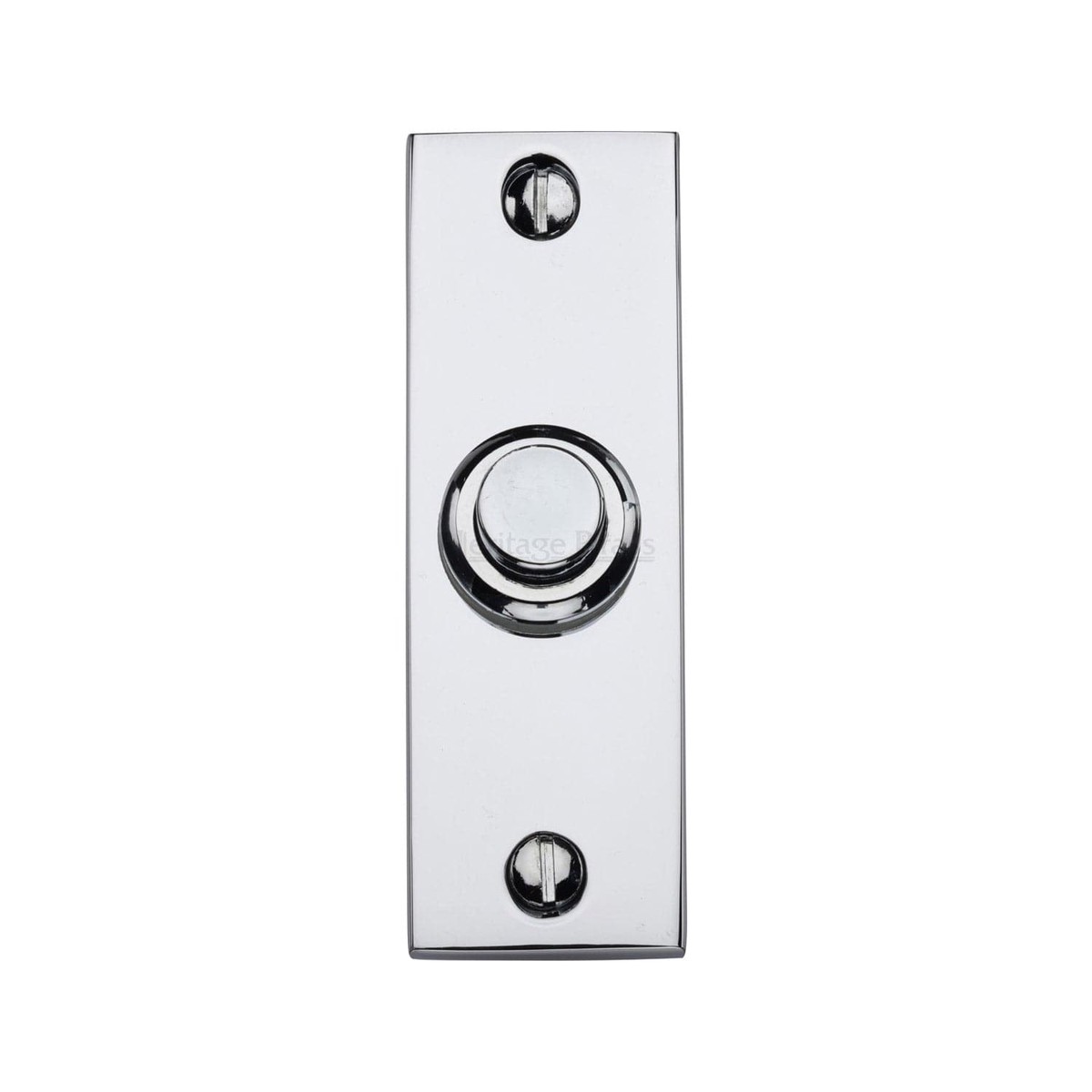 Heritage Brass Rectangular Bell Push Polished Chrome Finish