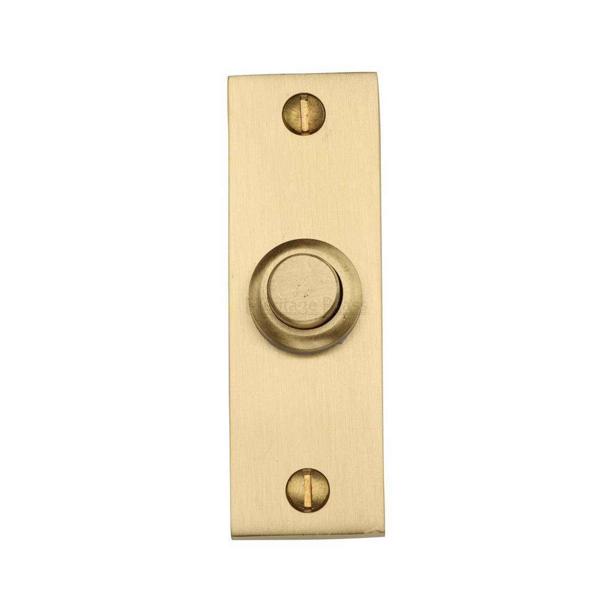 Heritage Brass Rectangular Bell Push Satin Brass Finish