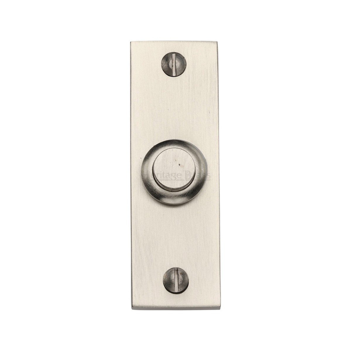 Heritage Brass Rectangular Bell Push Satin Nickel Finish