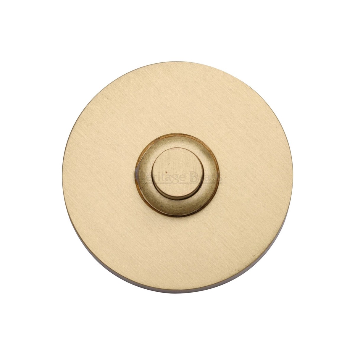 Heritage Brass Round Bell Push Satin Brass Finish