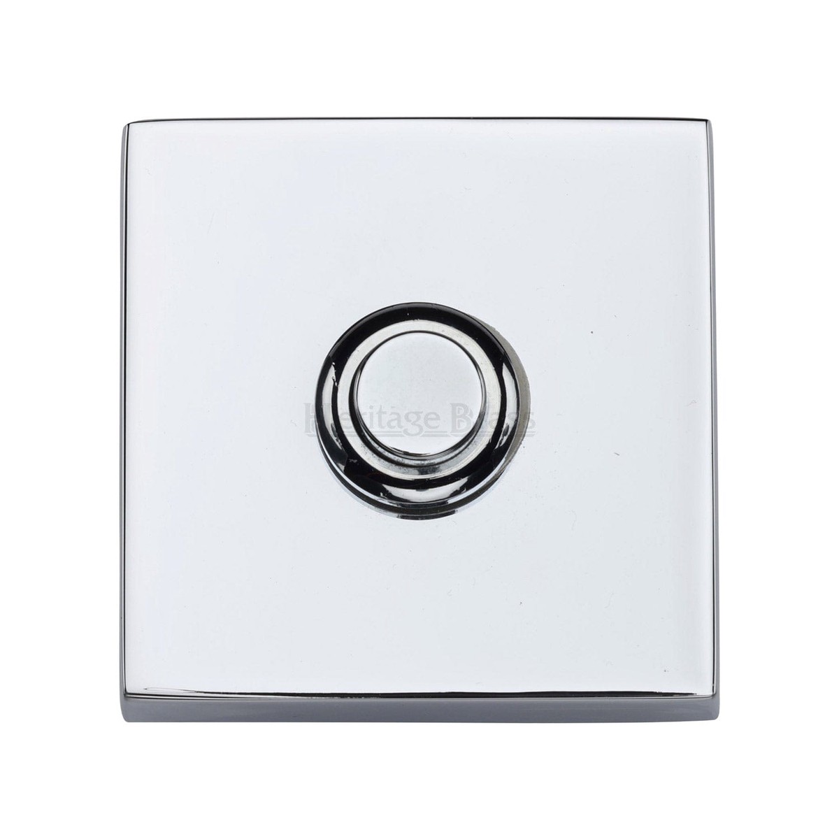 Heritage Brass Square Bell Push Polished Chrome Finish