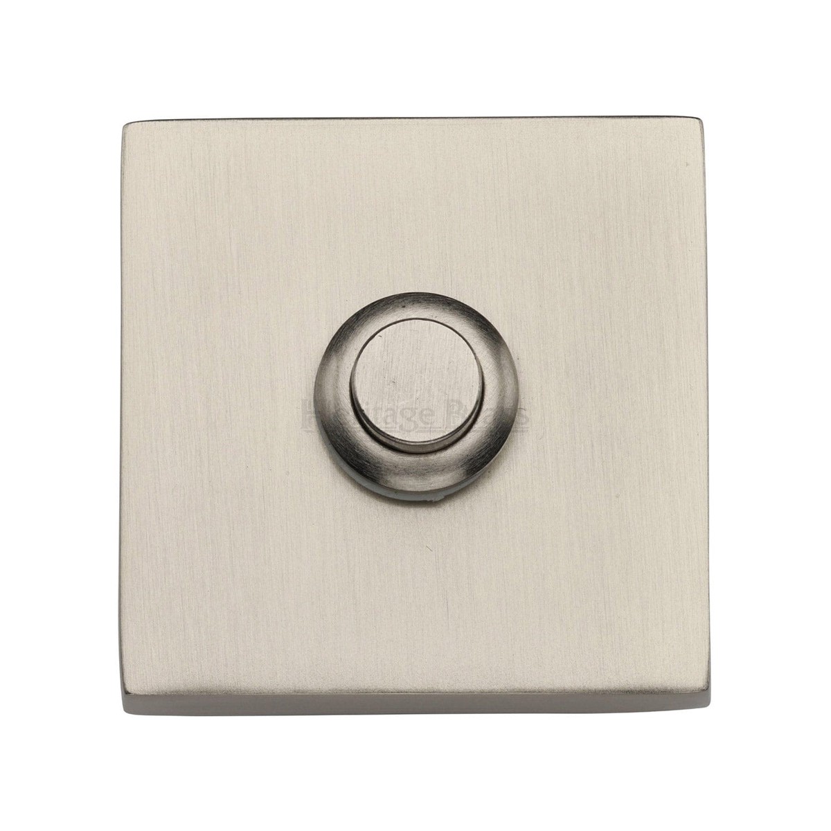 Heritage Brass Square Bell Push Satin Nickel Finish