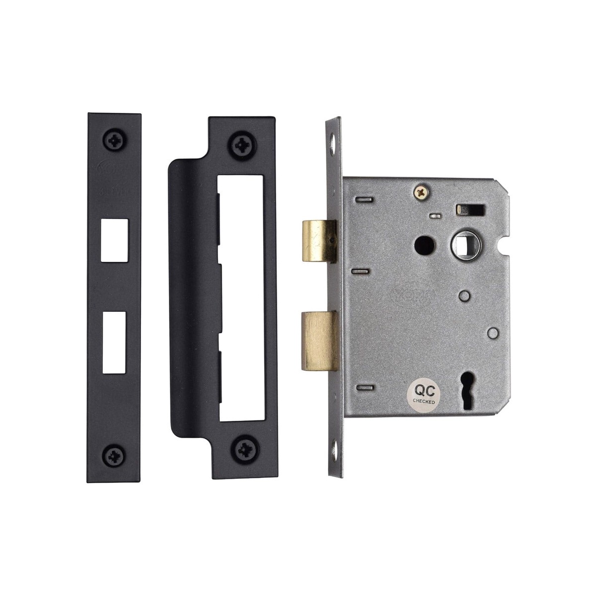 York Security 3 Lever Sash Lock 3 Matt Black Finish