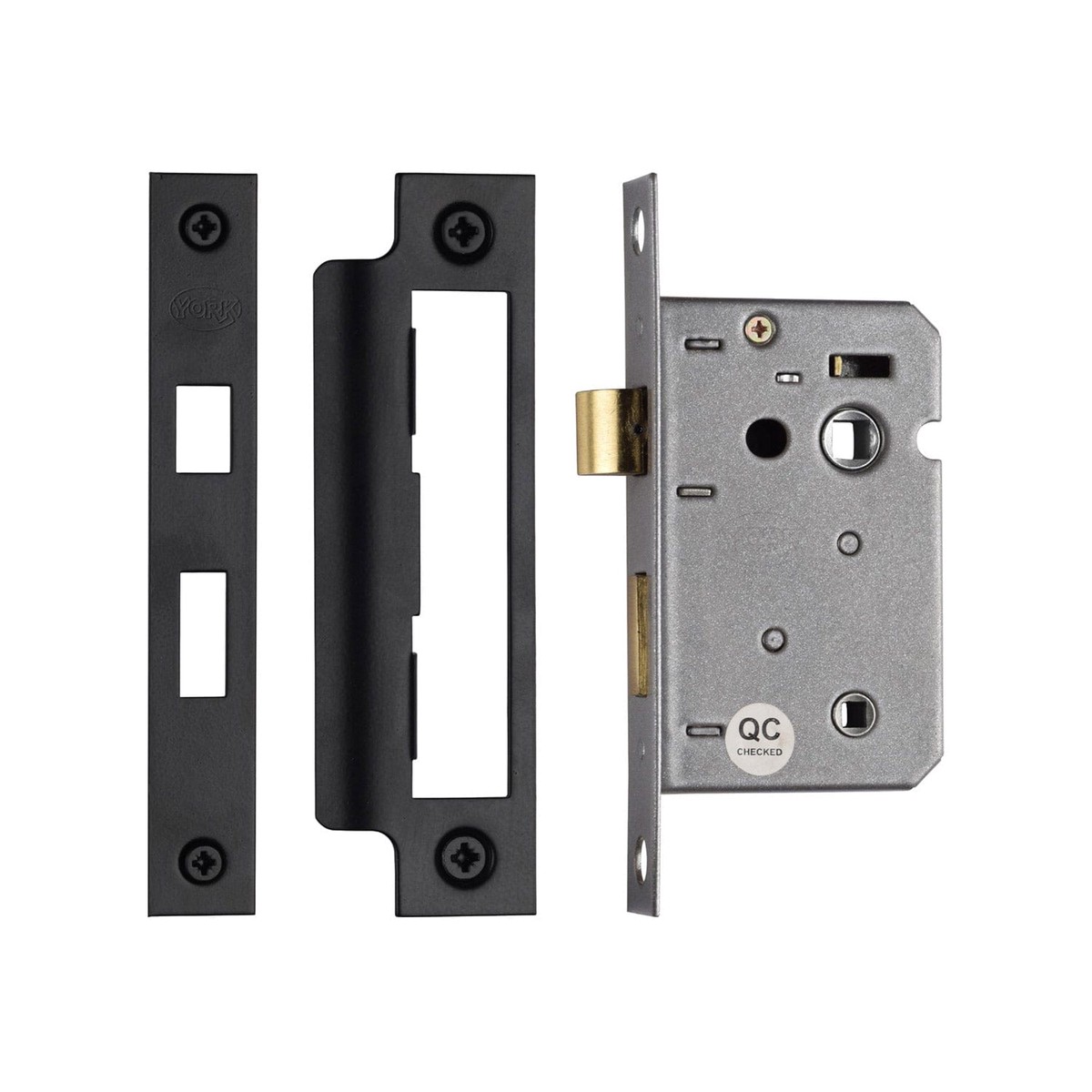 York Security Bathroom Lock 2 1/2 Matt Black Finish