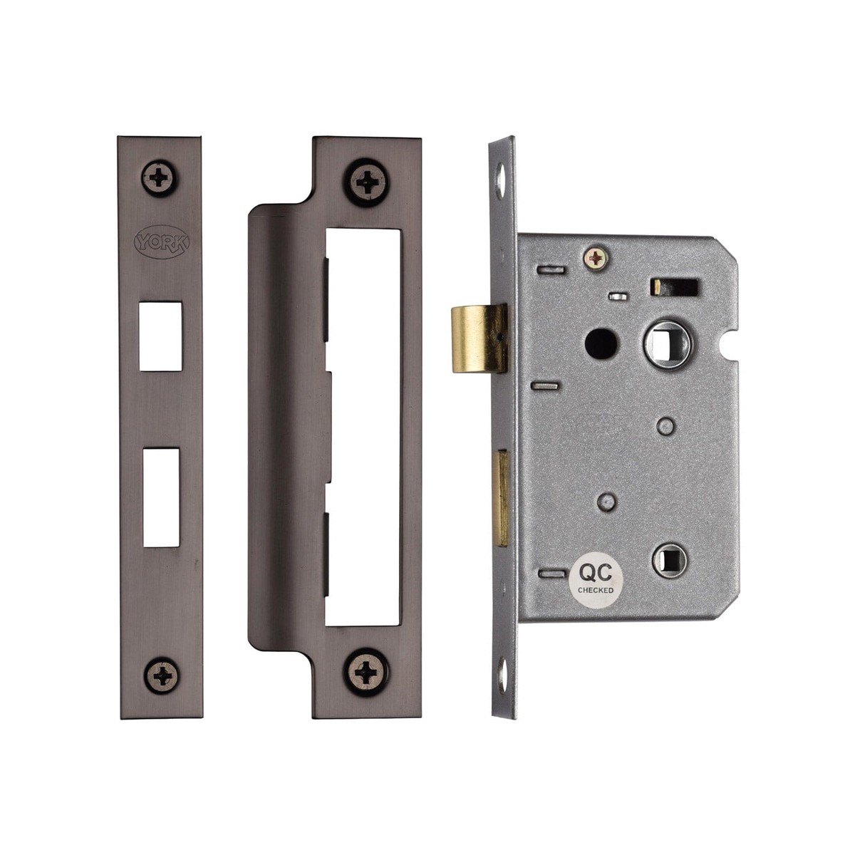 York Security Bathroom Lock 2 1/2 Matt Bronze Finish