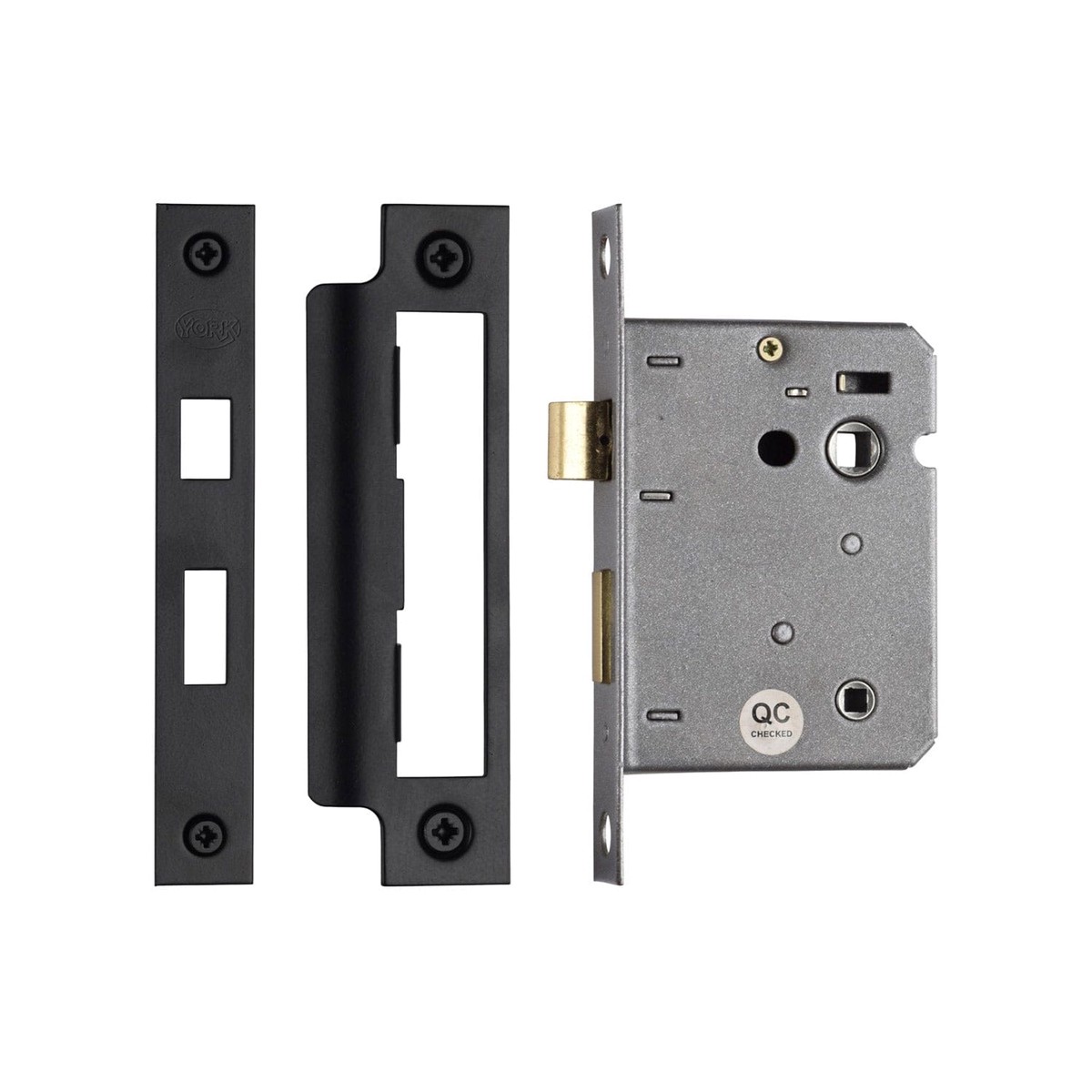 York Security Bathroom Lock 3 Matt Black Finish