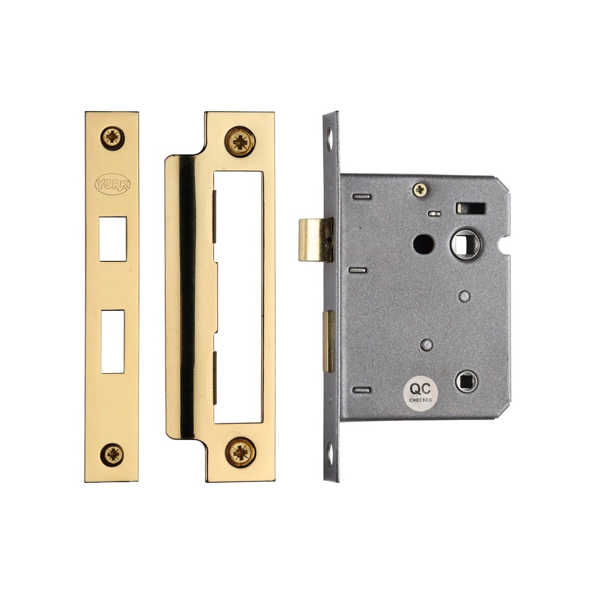 York Security Bathroom Lock 3 Polished Brass Finish