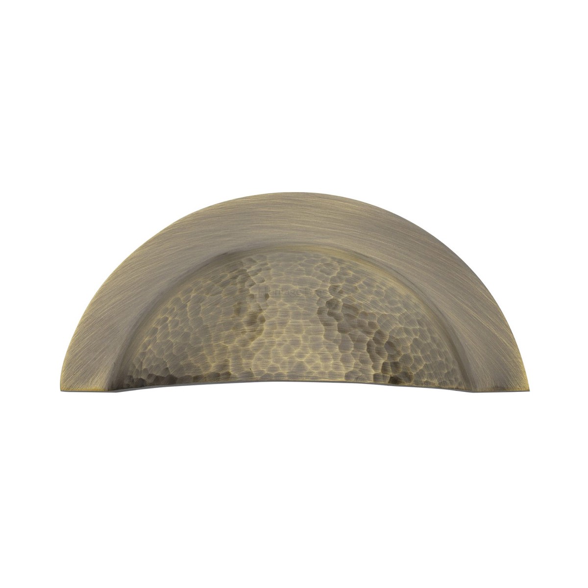 Heritage Brass Drawer Cup Pull Crescent Hammered Design Antique Brass Finish