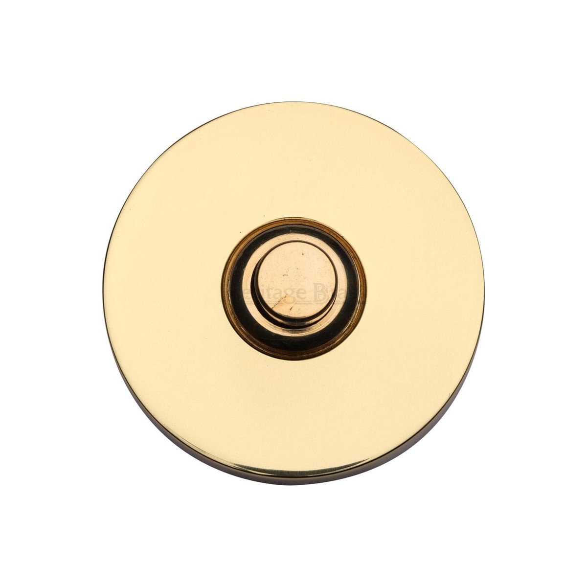 Heritage Brass Round Bell Push Polished Brass Finish