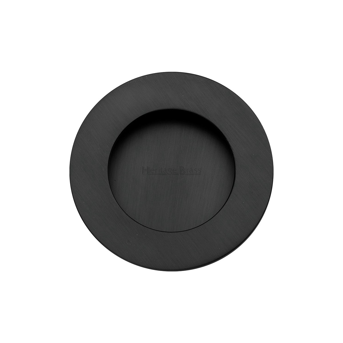 Heritage Brass Round Flush Pull Matt Black Finish