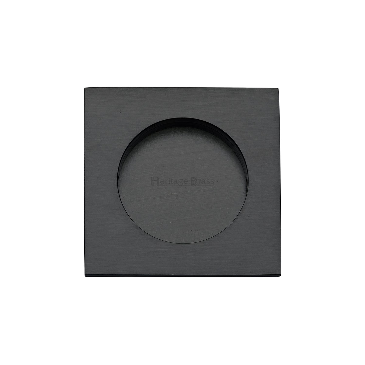 Heritage Brass Square Flush Pull 63.5 x 63.5mm Matt Black Finish