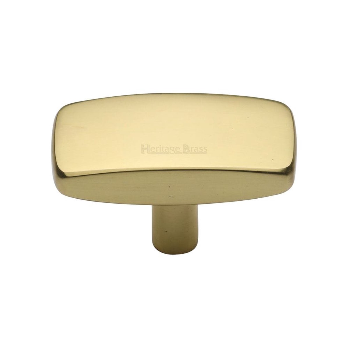 Heritage Brass Cabinet Knob Rectangular Design 41mm Polished Brass Finish