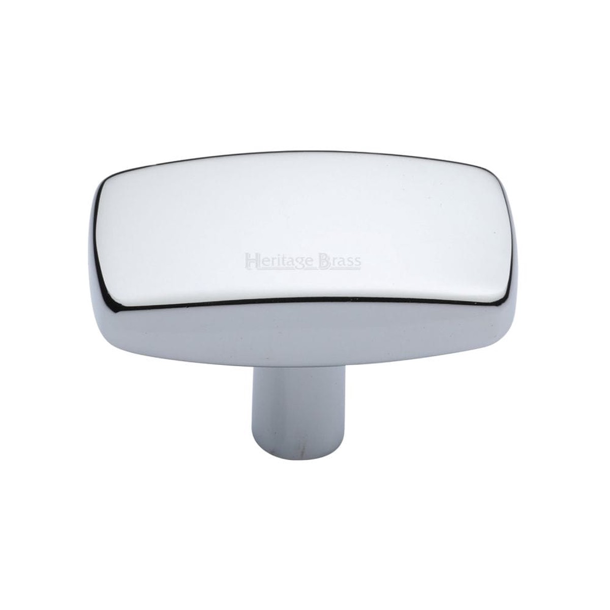 Heritage Brass Cabinet Knob Rectangular Design 41mm Polished Chrome Finish