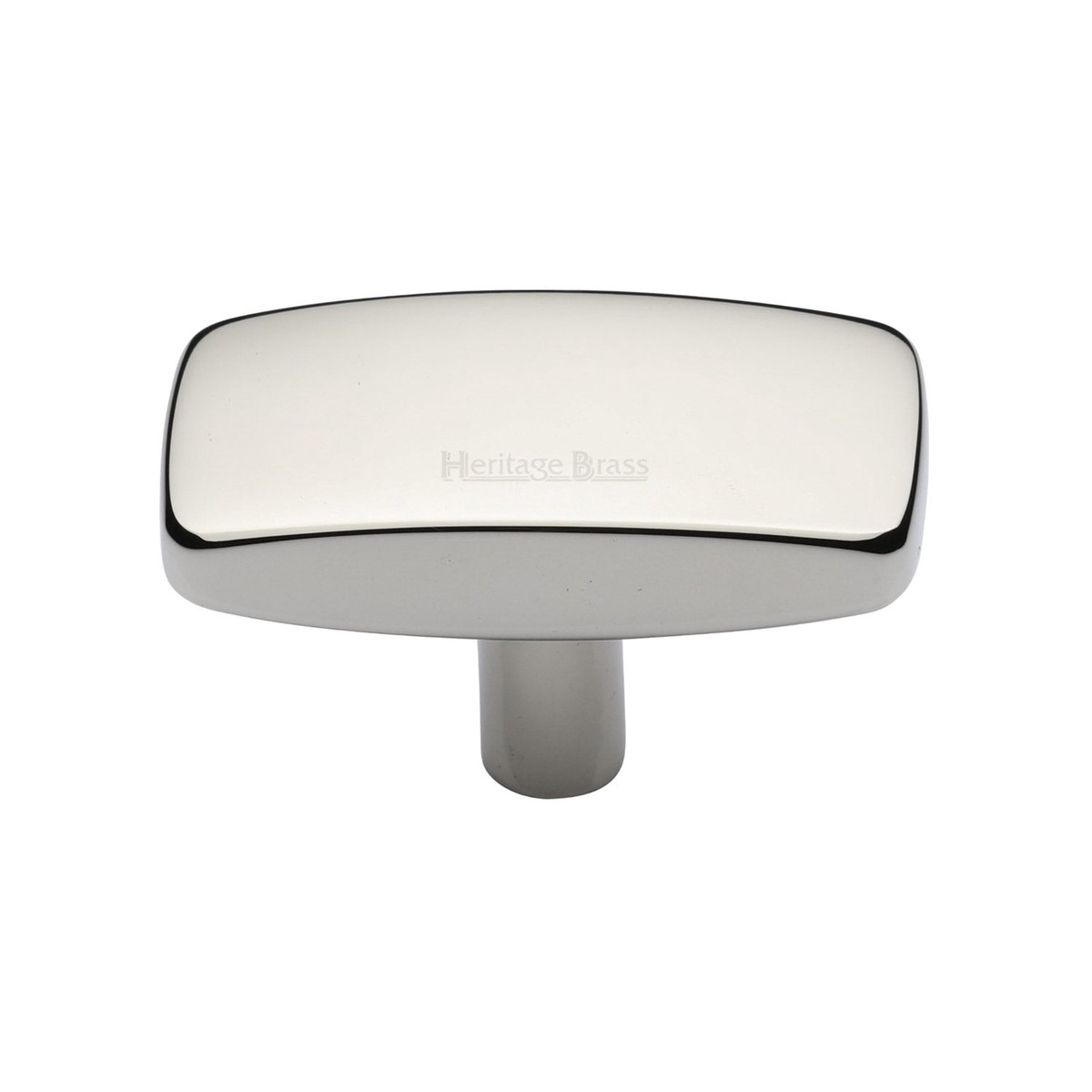 Heritage Brass Cabinet Knob Rectangular Design 41mm Polished Nickel Finish