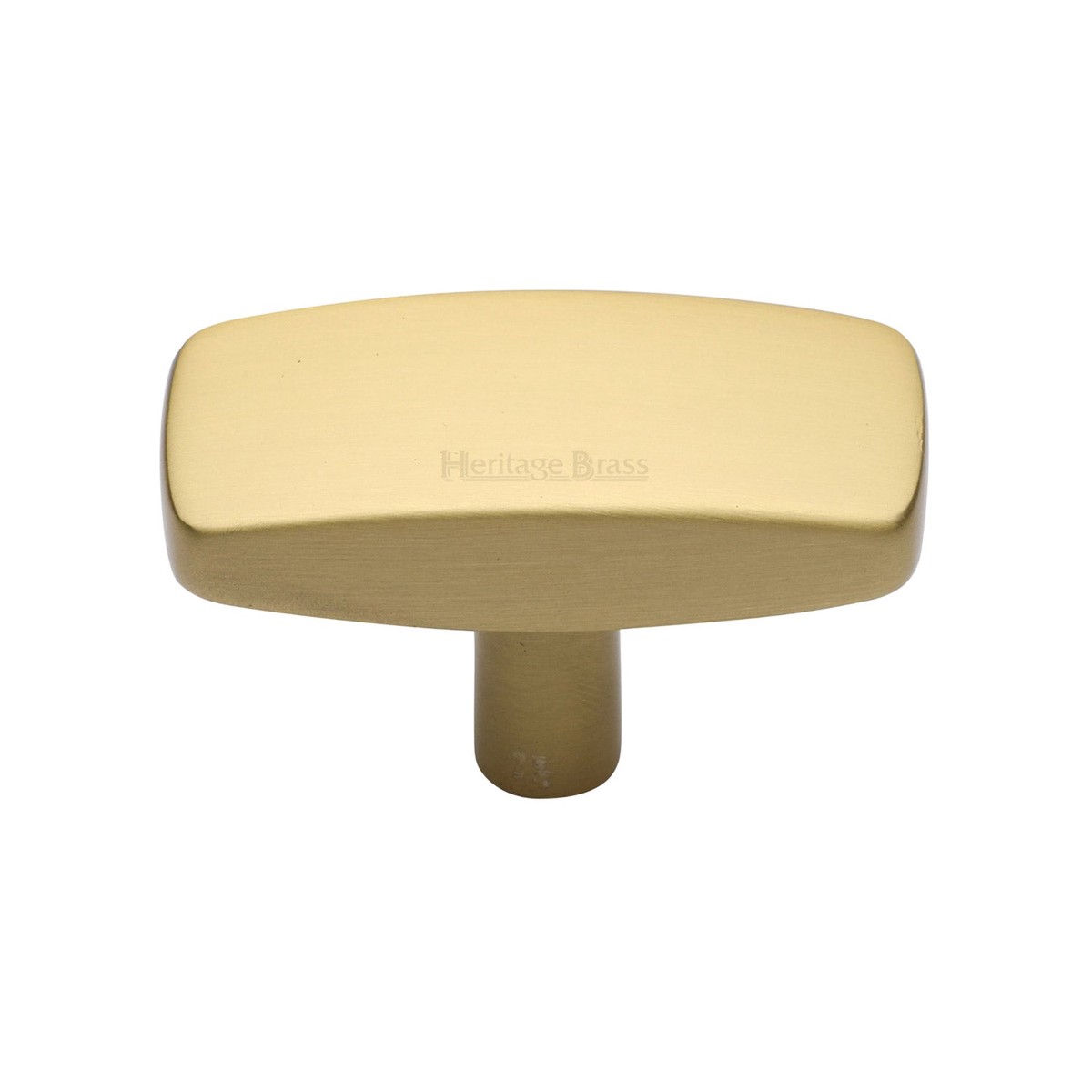 Heritage Brass Cabinet Knob Rectangular Design 41mm Satin Brass Finish