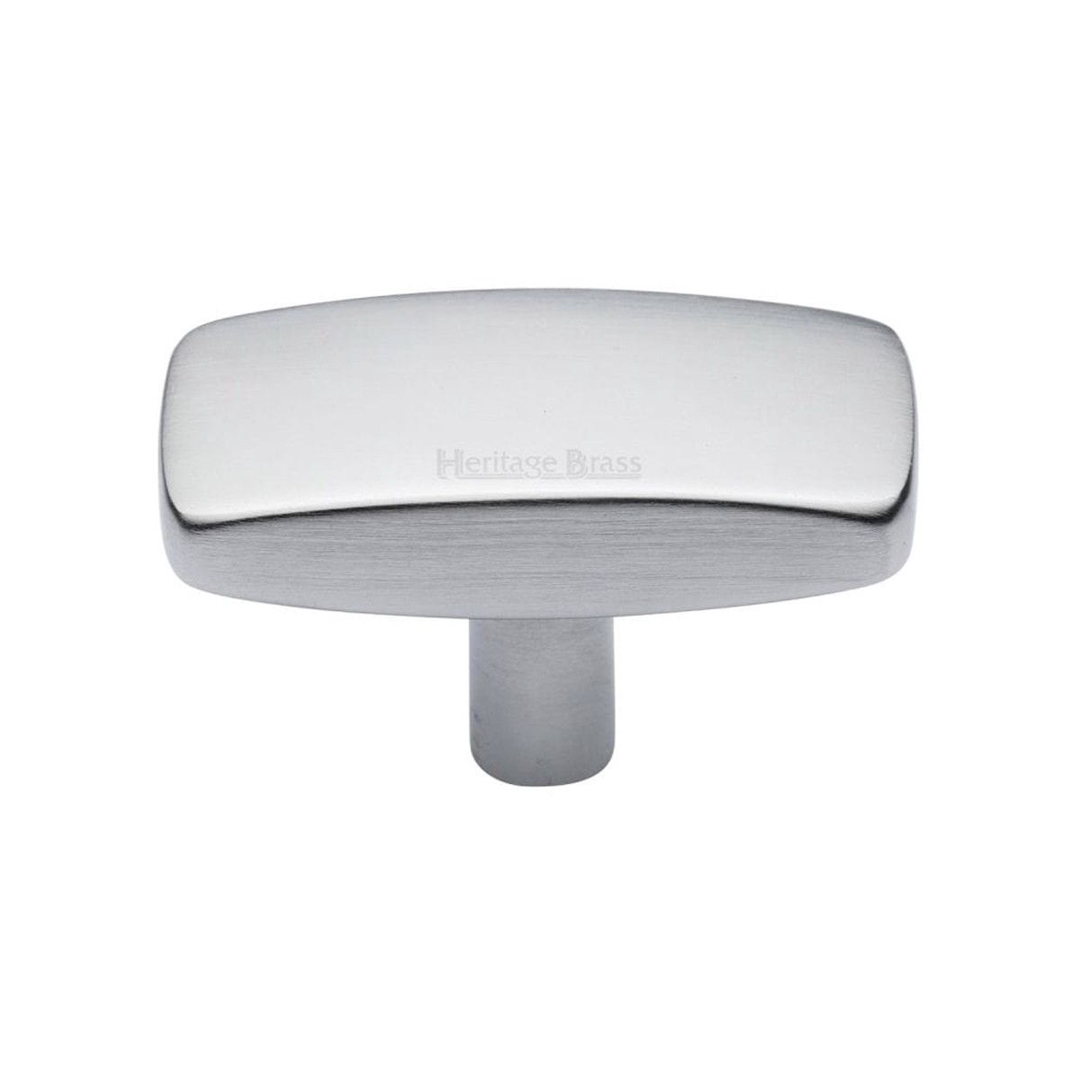 Heritage Brass Cabinet Knob Rectangular Design 41mm Satin Chrome Finish