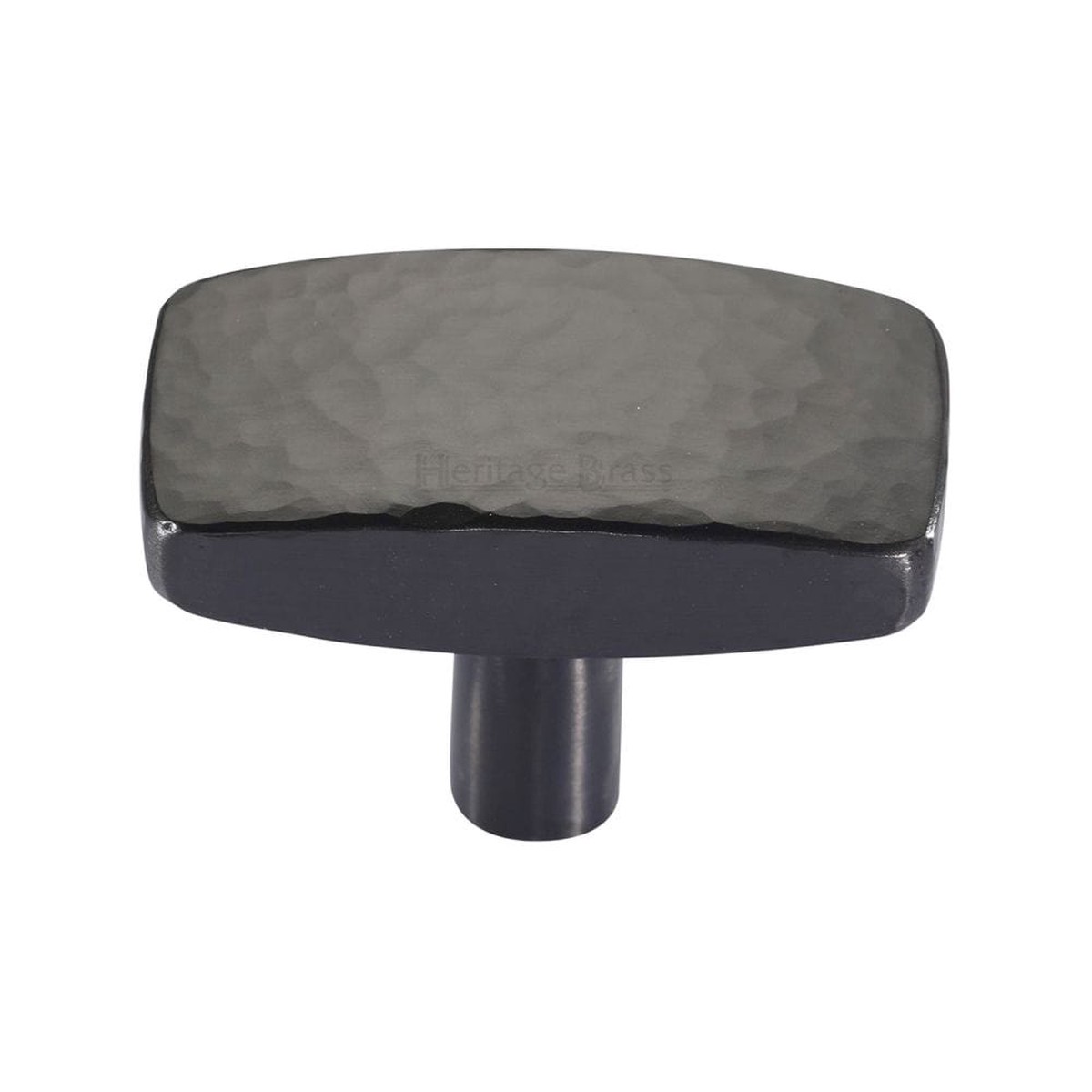 Heritage Brass Cabinet Knob Rectangular Hammered Design 47mm Matt Bronze Finish