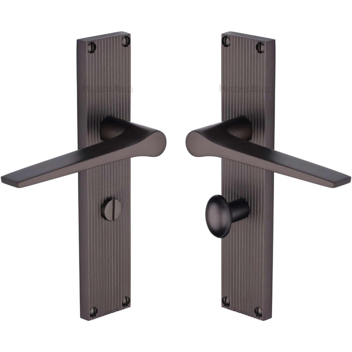 Heritage Brass Gio Reeded Bathroom set Matt Bronze Finish