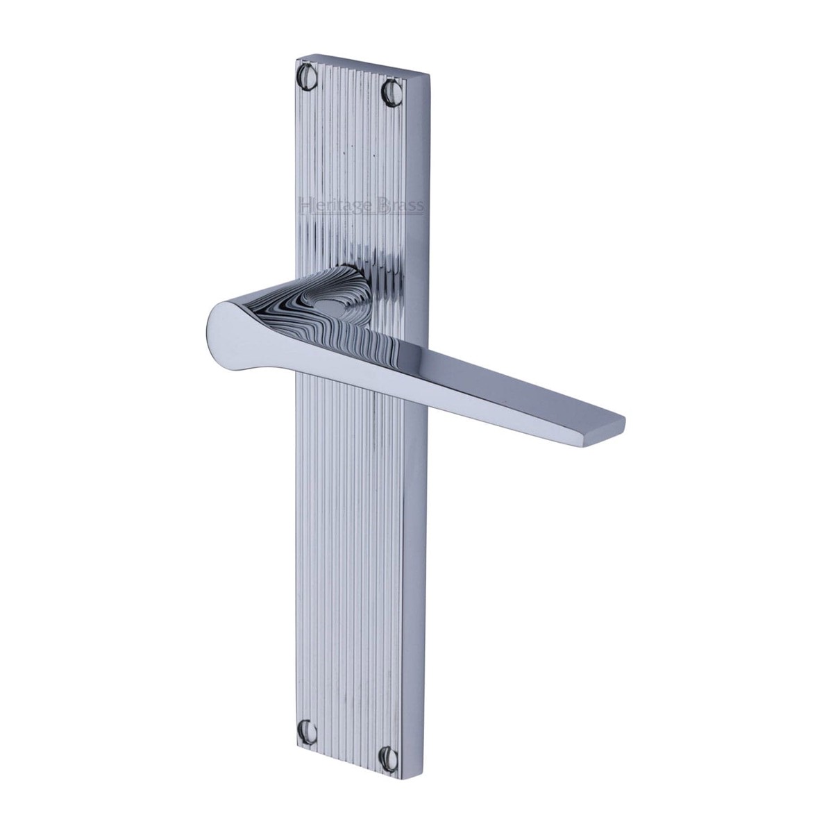 Heritage Brass Gio Reeded Lever Latch Polished Chrome Finish