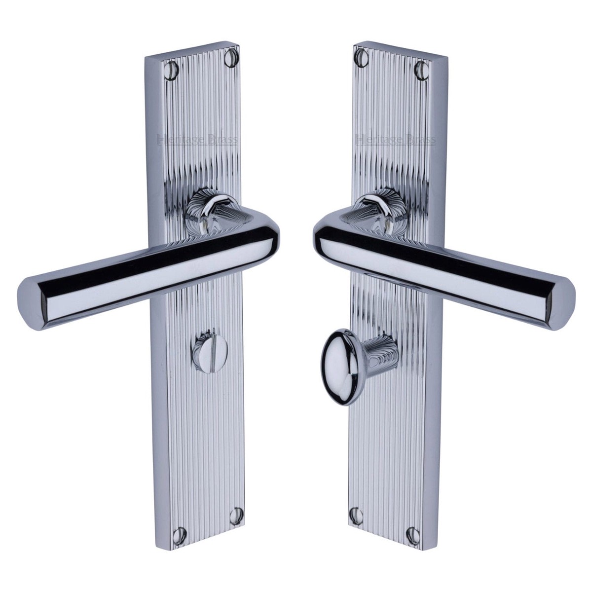 Heritage Brass Octave Reeded Bathroom set Polished Chrome Finish