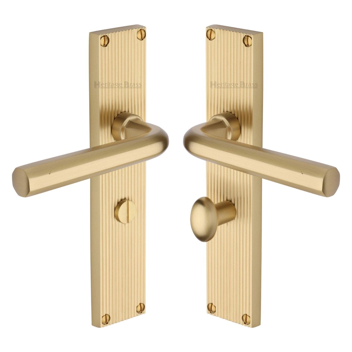 Heritage Brass Octave Reeded Bathroom Set Satin Brass Finish